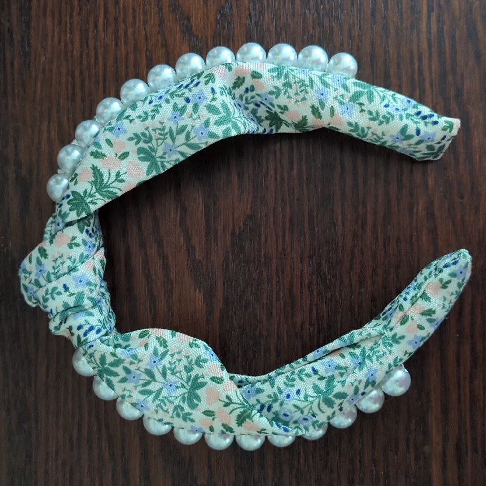 Rifle Paper Co knotted pearl headband
